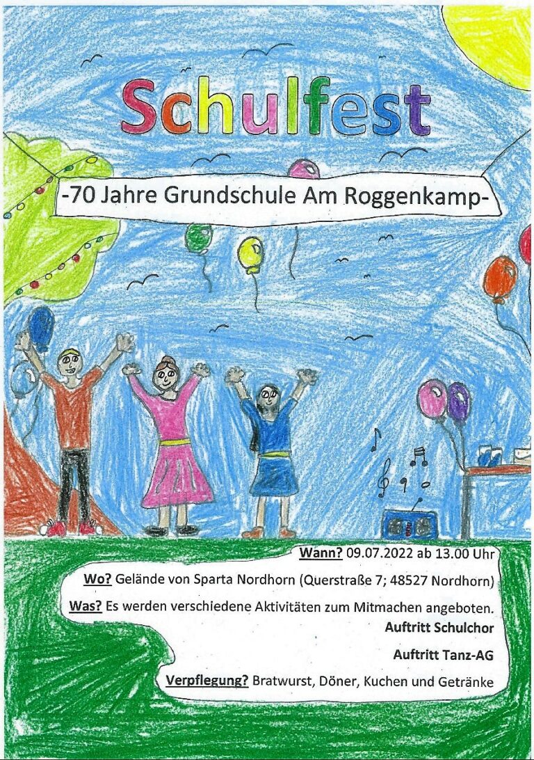 SchulfestPlakat Grundschule am Roggenkamp