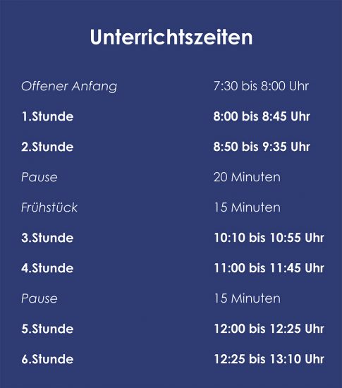 Unterrichtszeiten